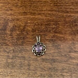 Nwot purple gemstone with silver detail pendant for necklaces